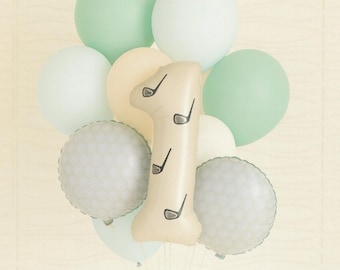 Globos de cumpleaños de hoyo en uno - Hoyo en uno - Cumpleaños de hoyo en uno - Globos de cumpleaños de golf - Fiesta de golf - Fiesta de cuatro cumpleaños - Golf