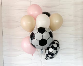 Balony z motywem piłki nożnej - 10 sztuk balonów - Impreza piłkarska - Impreza urodzinowa z motywem piłki nożnej - Impreza piłkarska - Balony z motywem piłki nożnej