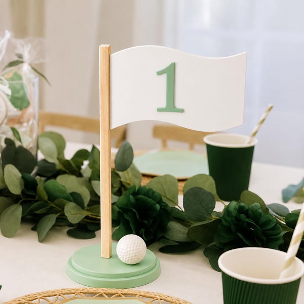 Hole In One middelpunt - 3D-geprint middelpunt - Golfthema verjaardag - Hole In One - Hole In One verjaardagsdecor - Feestdecor - Golffeest