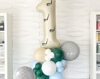 Hole In One Birthday Balloons - Hole In One - Hole In One Birthday - Golf Birthday Balloons - Golf Party - Four Birthday Party - Golf Tower