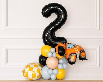 Contruction DIY Balloon Tower - Contruction Theme Birthday - Contruction Party Balloons - Construction Party -Dump Truck Birthday - 1st bday