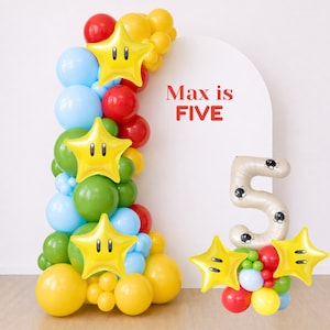 Mario Theme Balloon Garland - Super Mario Birthday Balloons - Mario Birthday - Super Mario Balloons - DIY Balloon Garland - DIY Balloon Kit