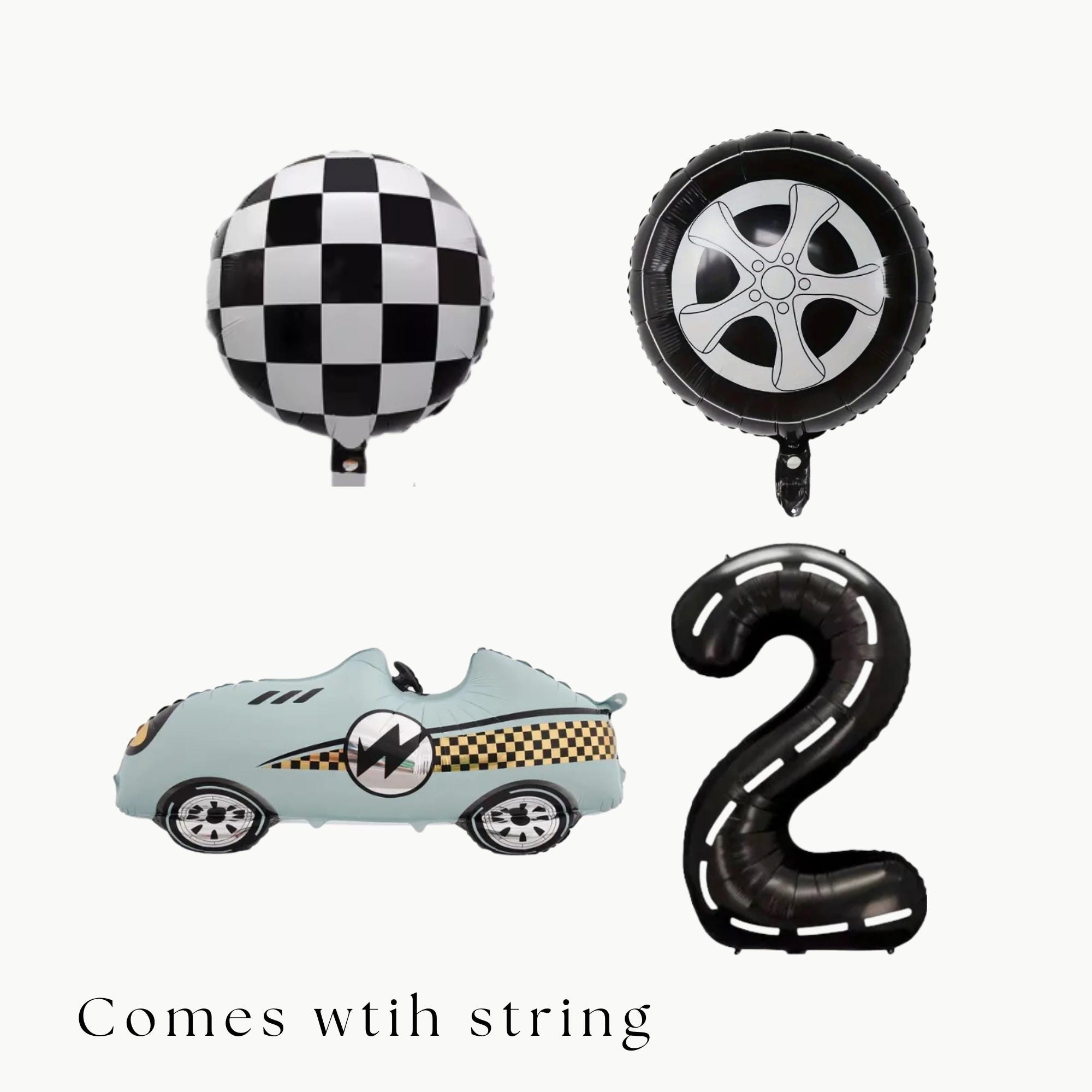 Two Fast Balloon Stack Race Car Theme Balloon Bundle - Two Fast Balloons - 1st Lap Balloons ...