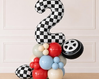 TWO Fast Balloon Tower l TWO Fast Balloons l Race Car Balloons l Race Car Balloon Bundle l Two Fast Birthday l Race Car Party Decorations
