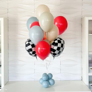 Race Car Theme Balloon Bundle Center Piece - Two Fast Balloons - 1st Lap Balloons - Race Car Balloons - Center Piece Balloons - Center Piece