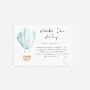 Minimalist Books for Baby Card | Book Request Insert | Modern Minimalist Baby Shower | Gender Neutral Baby Shower