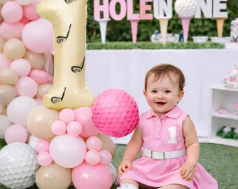 Globos de cumpleaños de hoyo en uno - Hoyo en uno - Cumpleaños de hoyo en uno - Globos de cumpleaños de golf - Fiesta de golf - Fiesta de cuatro cumpleaños - Torre de golf