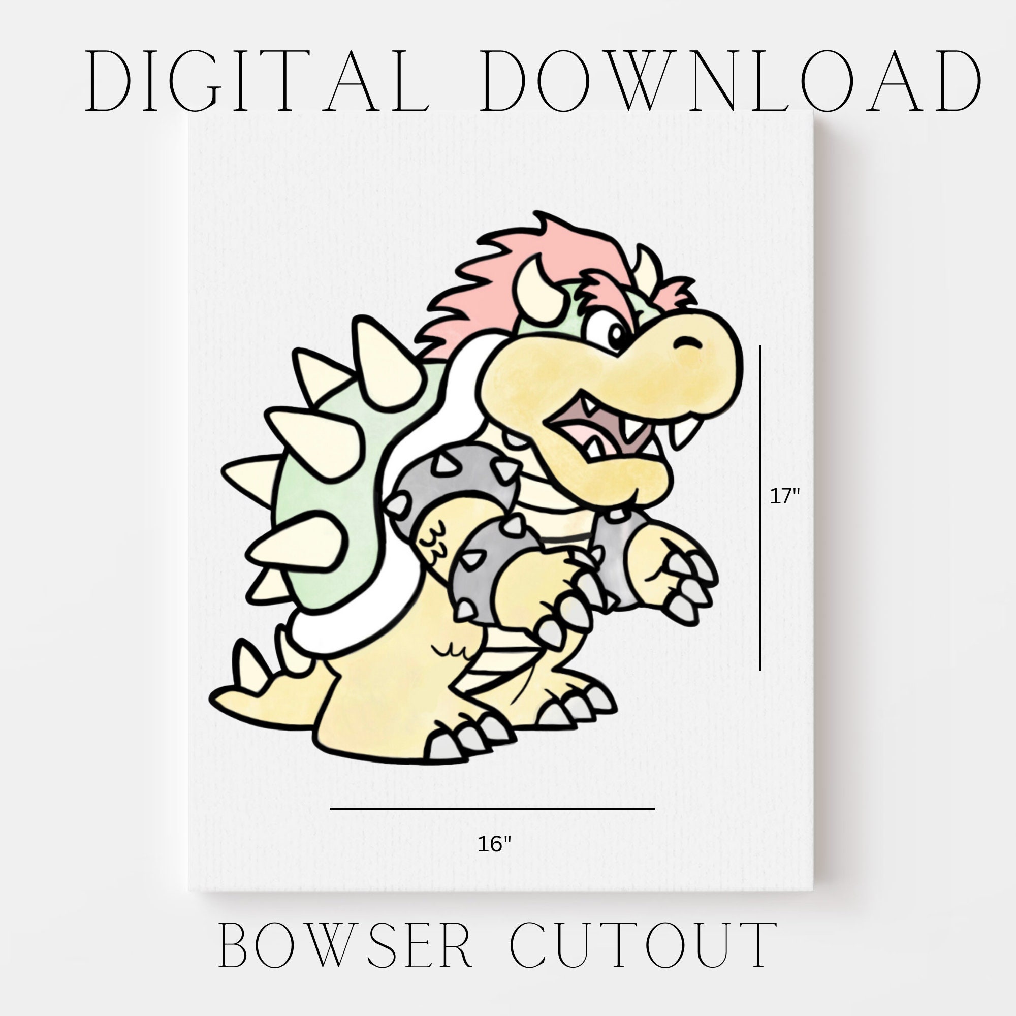 Bowser Mario Peaches Inspired Instant Download Digital File 