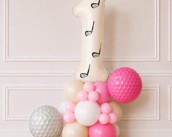 Globos de cumpleaños de hoyo en uno - Hoyo en uno - Cumpleaños de hoyo en uno - Globos de cumpleaños de golf - Fiesta de golf - Fiesta de cuatro cumpleaños - Torre de golf