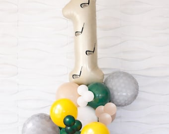 Globos de cumpleaños de hoyo en uno - Hoyo en uno - Cumpleaños de hoyo en uno - Globos de cumpleaños de golf - Fiesta de golf - Fiesta de cuatro cumpleaños - Torre de golf