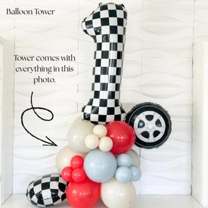 First Lap Around The Track - First Lap Balloons - First Lap Balloon Tower - First Lap Around The Track Birthday Theme - Race Car Birthday image 4