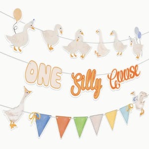 One Silly Goose Birthday Banner - One Silly Goose Birthday - One Silly Goose -One Silly Goose Banner - Birthday Banners -1st Birthday Banner