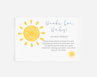Books for Baby Card | Book Request Insert | Modern Minimalist Baby Shower | Gender Neutral Baby Shower