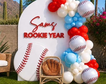 Honkbal verjaardag ballonslinger - honkbal verjaardag decor - rookie van het jaar - eerste worp - honkbal feestdecoratie - honkbal-sport