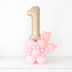 Bow Party Number Balloon Tower - Bow Birthday - Bow Party -Coquette Birthday -Pink Coquette Balloons DYI - Number Balloon Towers - Bow