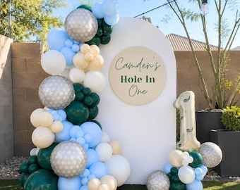 Guirnalda de globos "Hoyo en uno" DIY - Hoyo en uno - Globos "Hoyo en uno" - Cumpleaños "Hoyo en uno" - Cumpleaños de golf - Decoración de cumpleaños del Masters de golf