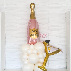 Champaign Bottle Balloon Tower - Martini Party - A Tini Bit Older Balloons - A Tini Bit Older - Bachelorette Balloons - Celebration Balloons