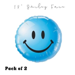 Palloncino con faccina sorridente blu - Tema One Happy Dude - One Happy Dude - Compleanno fantastico - Palloncino con faccina sorridente - Palloncino One Cool Dude - Mylar