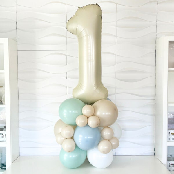 The Big One Birthday Balloon - DIY Balloon Garland Number Tower -Baby On Board - Surf Baby Shower - Retro Surf Theme - The Big One -