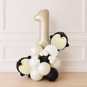 ペンギンバルーンタワーキット｜ペンギン誕生日バルーンデコレーション｜DIYペンギンパーティーバルーンコラム｜1歳の誕生日デコレーション｜バルーンセット