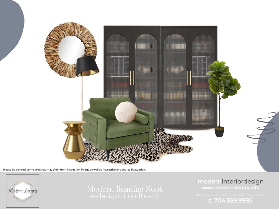 Liveable Luxe Virtual Interior Design Modern Reading Nook Predesign