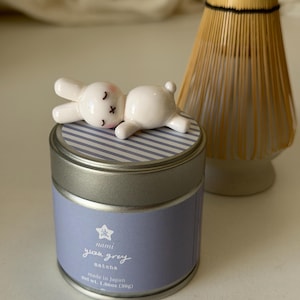 Sleeping Miffy Inspired Chopstick Rest - Handmade Polymer Clay Spoon Rest, Matcha Scoop Rest, Paint Brush Holder