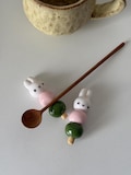 Miffy Mochi Chopstick Rest (1)- Handmade Polymer Clay Spoon Rest, Matcha Scoop Holder