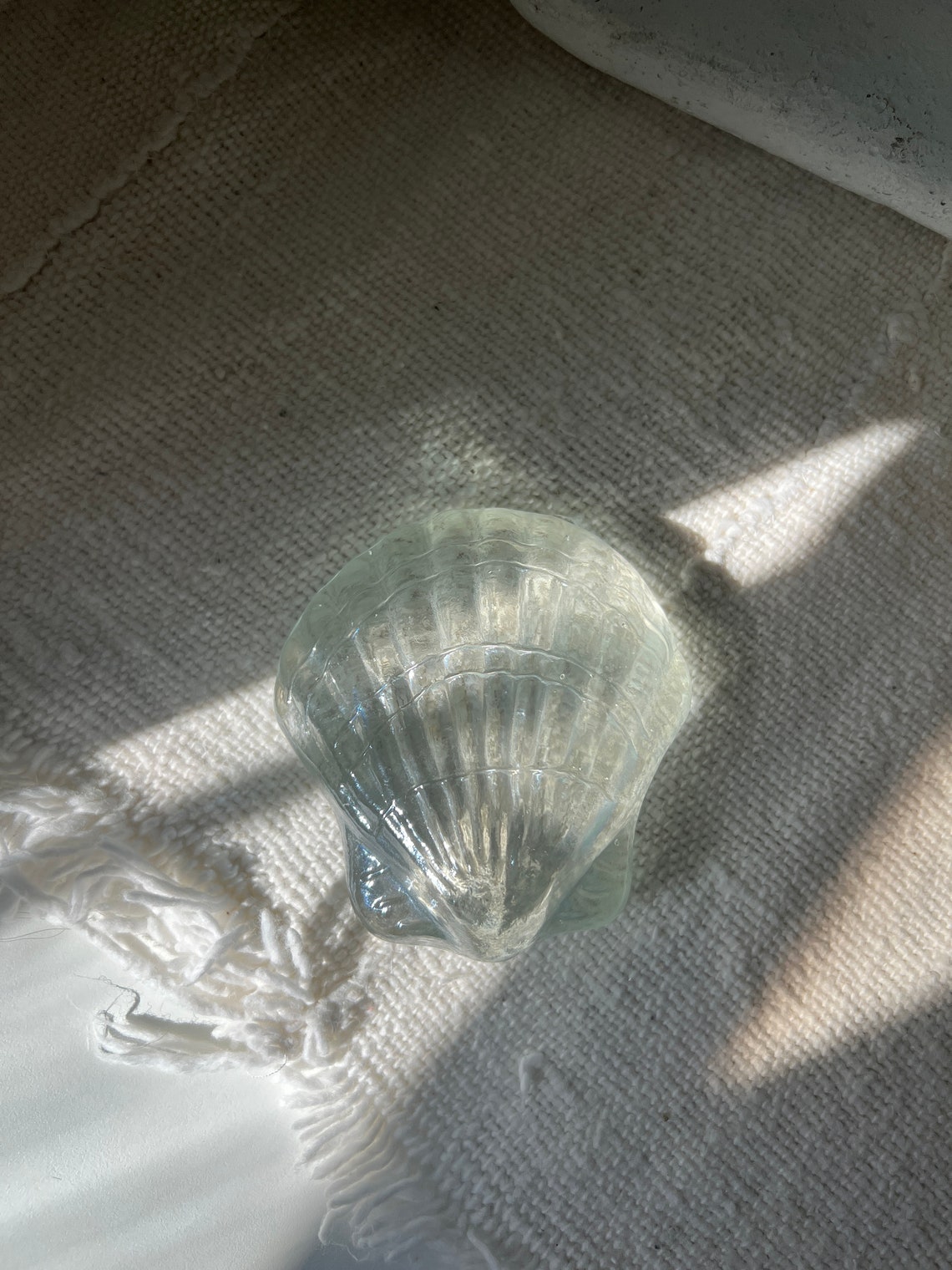 Vintage Glass Shell Paperweight - Etsy