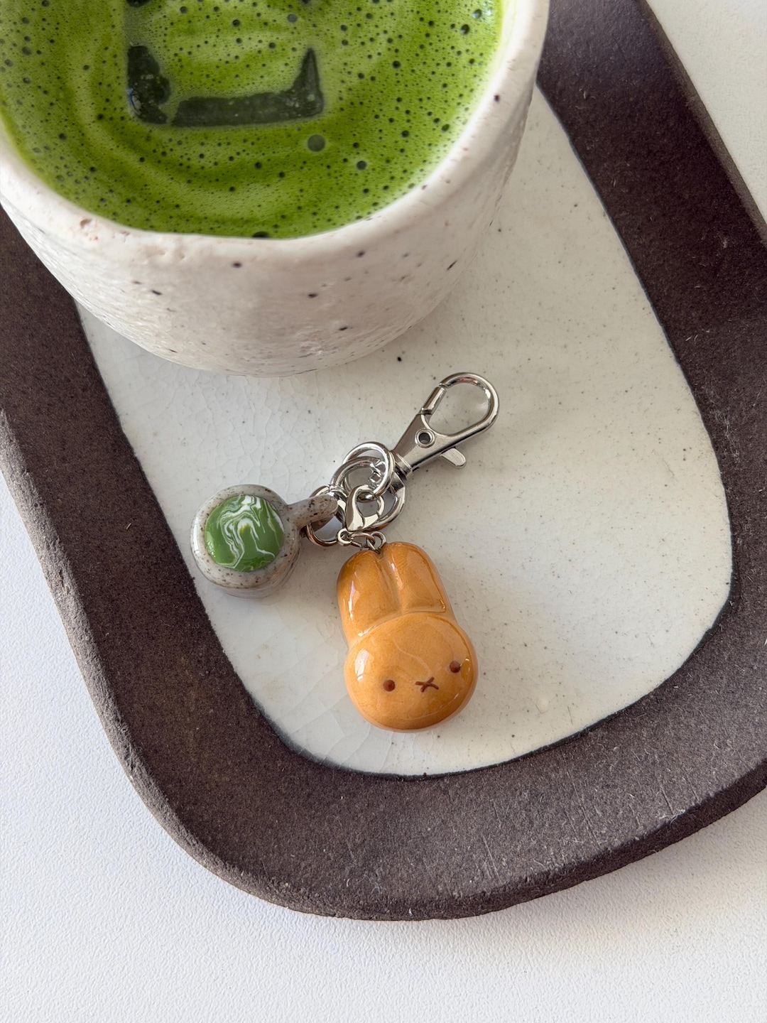 Miffy & Matcha - Handmade Polymer Clay Phone Charm Keychain - Etsy
