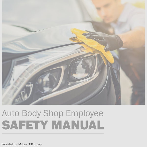 Body Shop Handbook - Safety Manual Forms - Auto Body Shop Employee Safety Work Handbook - Protective Templates - Safety Handbook