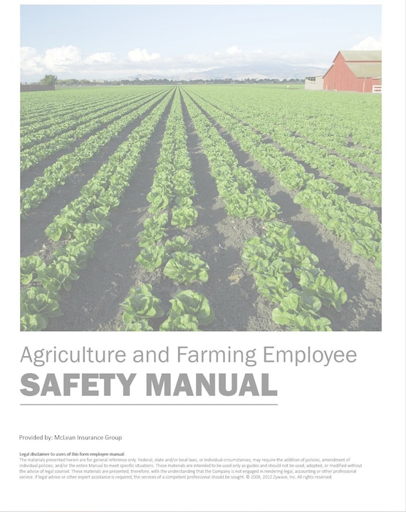 Farm Safety Manual - Agriculture Safety - Safety Protocols - Agriculture Farmers Safety Manual Handbook - Safety Work Handbook