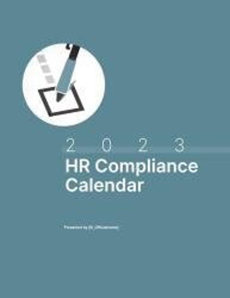 Hr Compliance Calendar Compliance Calendar Hr Calendar Etsy