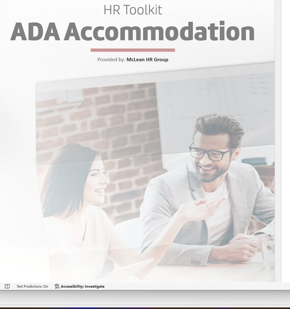 Accommodation Forms - Ada Accommodation Template - Human Resources Form - Business Vacation - Ada Template Forms - Editable Hr Toolkit