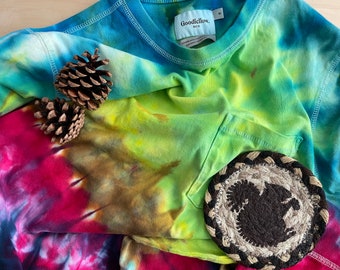 tie dye men's long sleeve pocket tshirt, Goodfellow brand