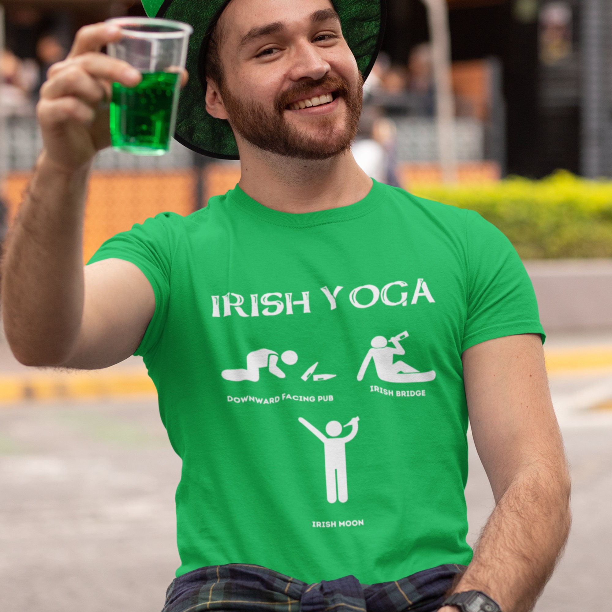 Irish Yoga St. Patrick's Day Funny T-shirt Meme Leprechaun Holiday Pub  Crawl 