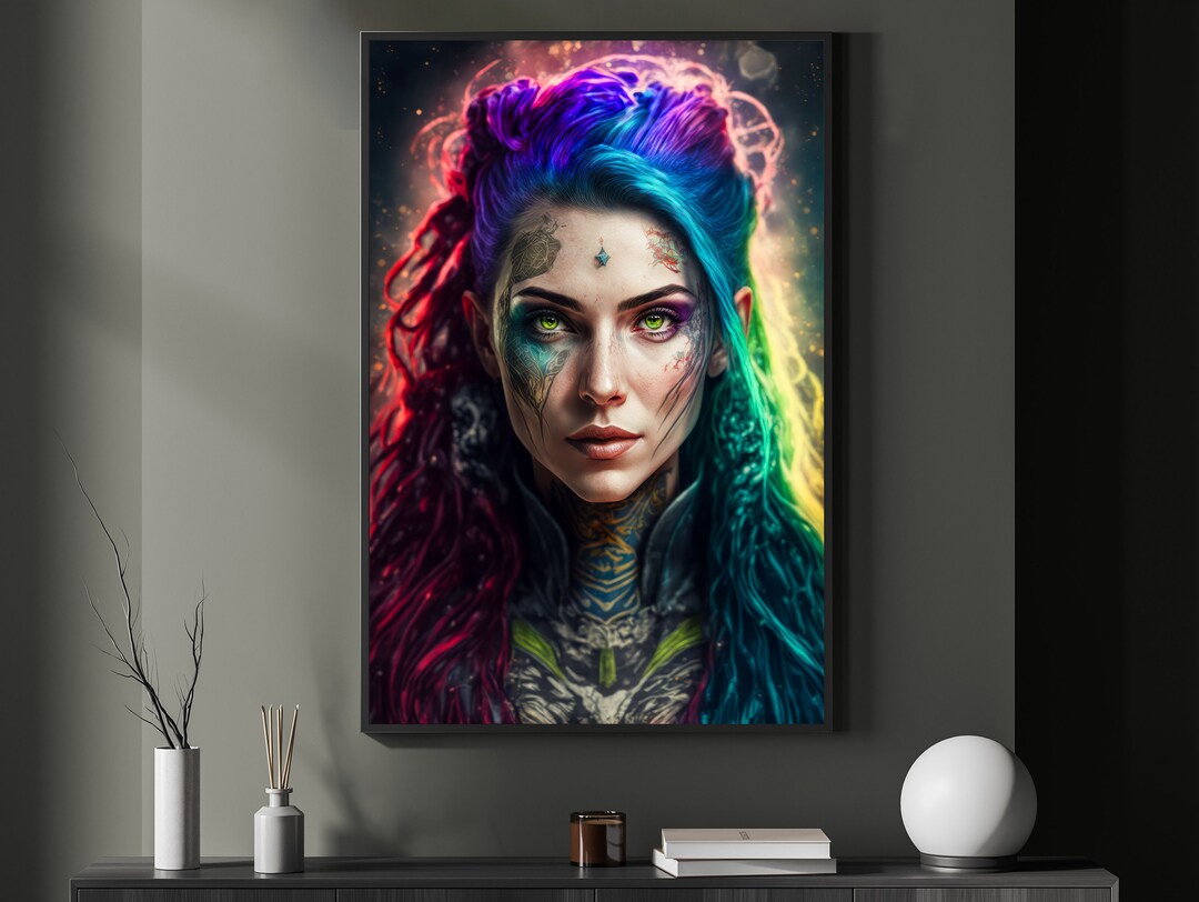 Cyberpunk Girl 4 - Digital Art Print, Wall Art, Digital Download, Home ...