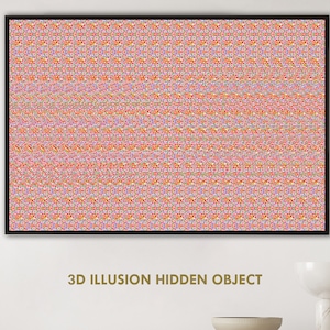 Lieverd, 3D-stereogram, optische illusie, Instant Download, kunst aan de muur, Home Decor, afdrukbaar