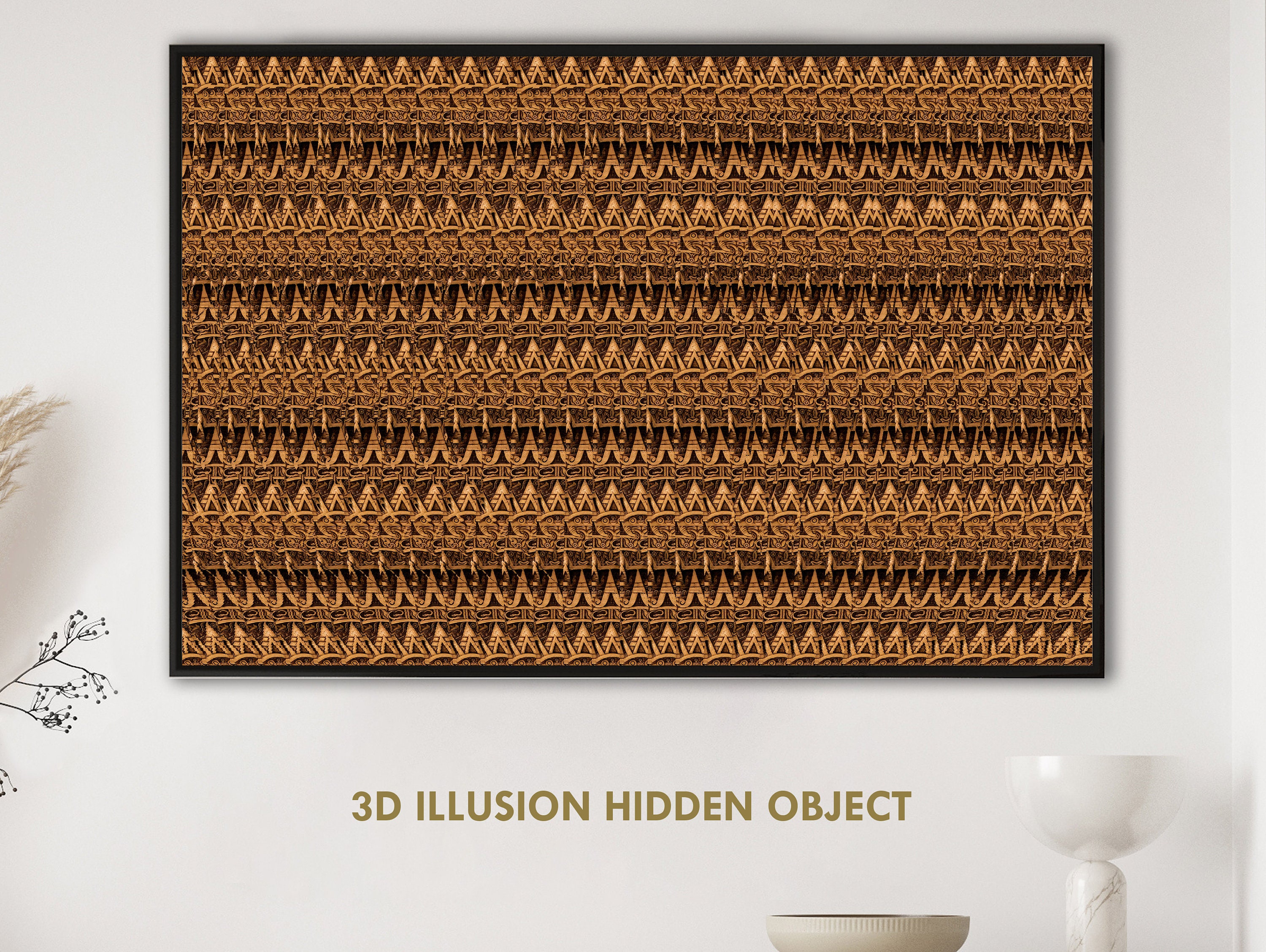 Fuck Off 2 - 3D Middle Finger, 3D Stereogram, Optical Illusion, Instant Download, Wall Art, Home Decor, Printable