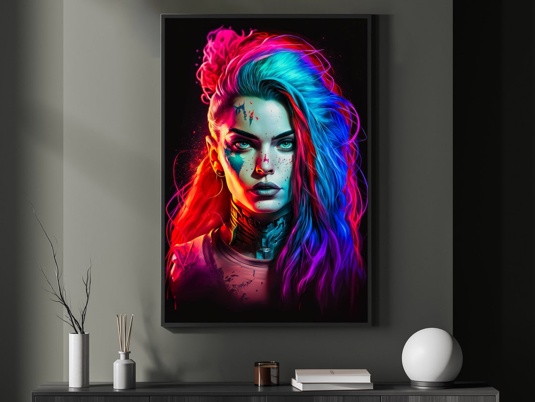 Cyberpunk Girl 8 - Digital Art Print, Wall Art, Digital Download, Home ...
