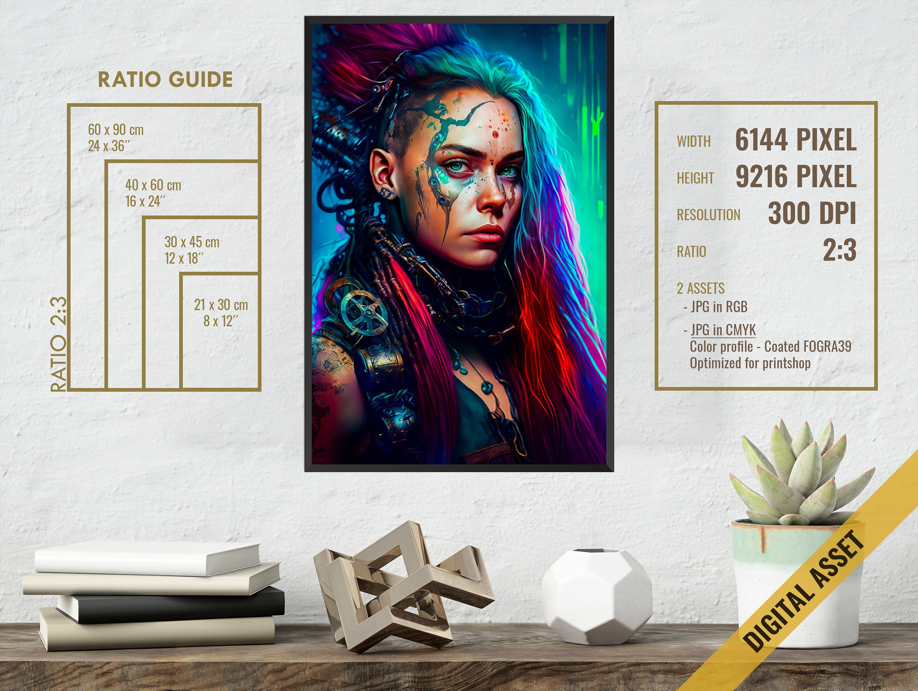 Cyberpunk Girl 10 - Digital Art Print, Wall Art, Digital Download, Home ...