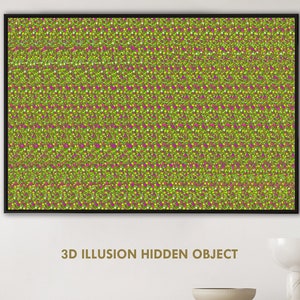 Happy Easter, 3D Stereogram, Optical Illusion, Instant Download, Wall Art, Home Decor, Printable