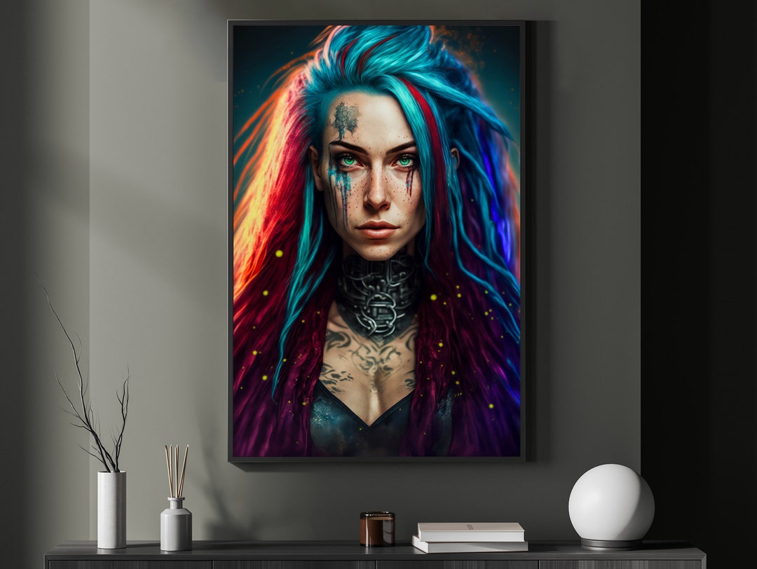Cyberpunk Girl 2 - Digital Art Print, Wall Art, Digital Download, Home ...