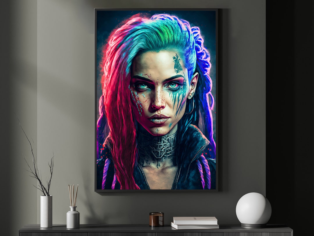 Cyberpunk Girl 3 - Digital Art Print, Wall Art, Digital Download, Home ...