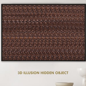 Coffee is my Life, 3D Stereogram, Optical Illusion, Instant Download, Wall Art, Home Decor, Printable