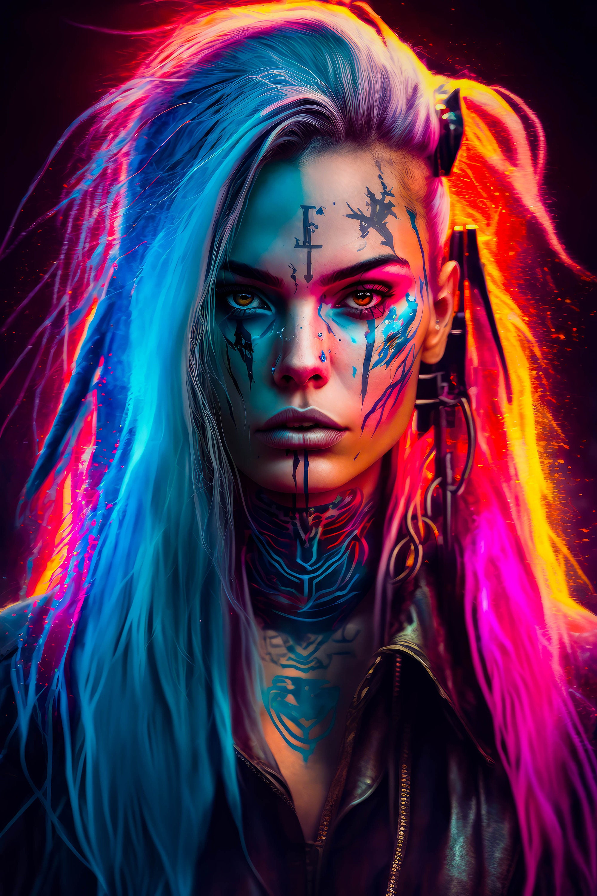 Cyberpunk Girl 9 - Digital Art Print, Wall Art, Digital Download, Home ...