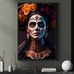La Catrina Girl 5 - Digital Art Print, Wall Art, Digital Download, Home Decor, Printable
