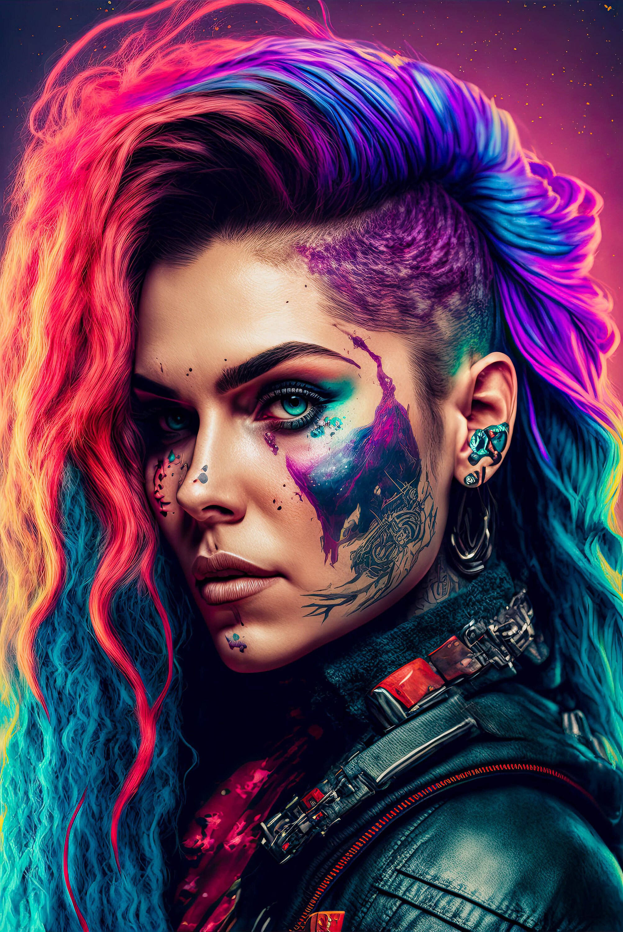 Cyberpunk Girl 1 Digital Art Print, Wall Art, Digital Download, Home ...