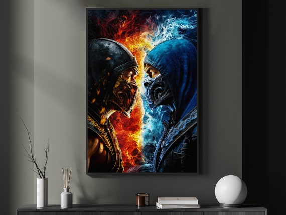 Mortal Kombat, Scorpion vs Sub-Zero 1 - Digital Art Print, Wall Art, Digital Download, Home Decor, Printable