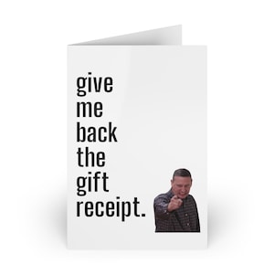 Reçu cadeau, Je pense que tu devrais partir, Carte de voeux amusante, Comédie de Tim Robinson, Humour pour adultes, Idée d'anniversaire, Cadeau bâillon