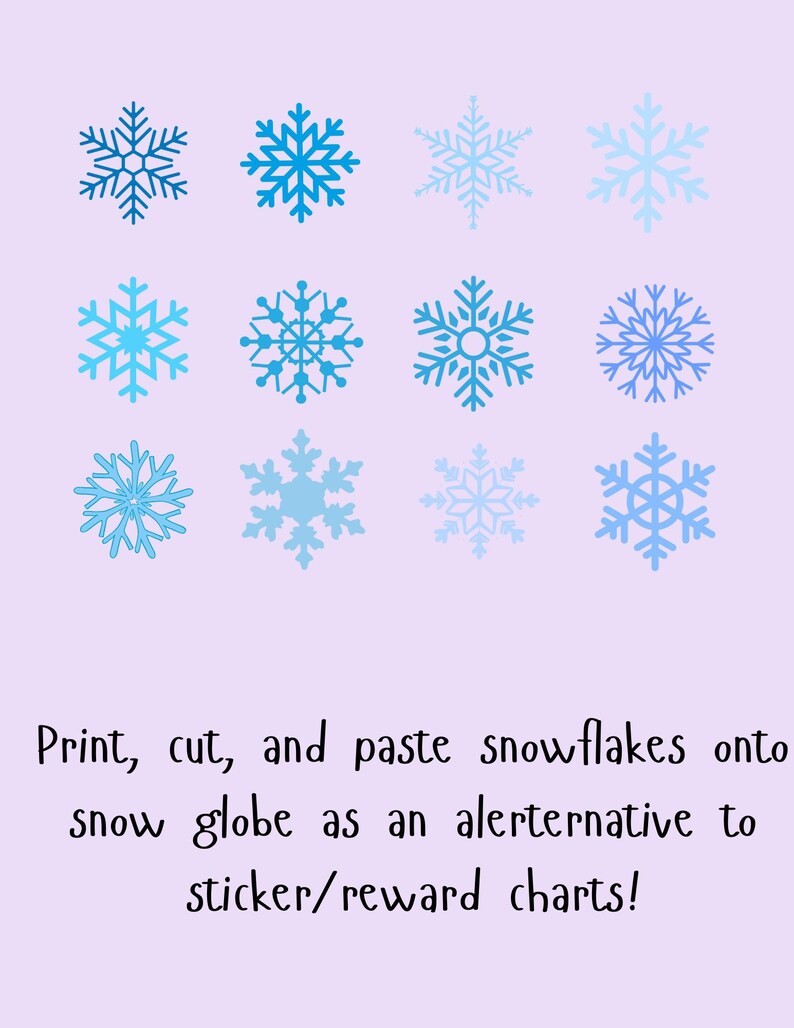 Snow Globe Reward and Sticker Chart Alternative, Therapeutic Tool for ...